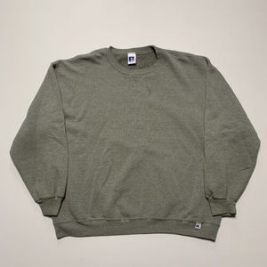 Vintage 90s Russell Athletic OD Green Olive Pastel Crewneck Sweatshirt Blank XL